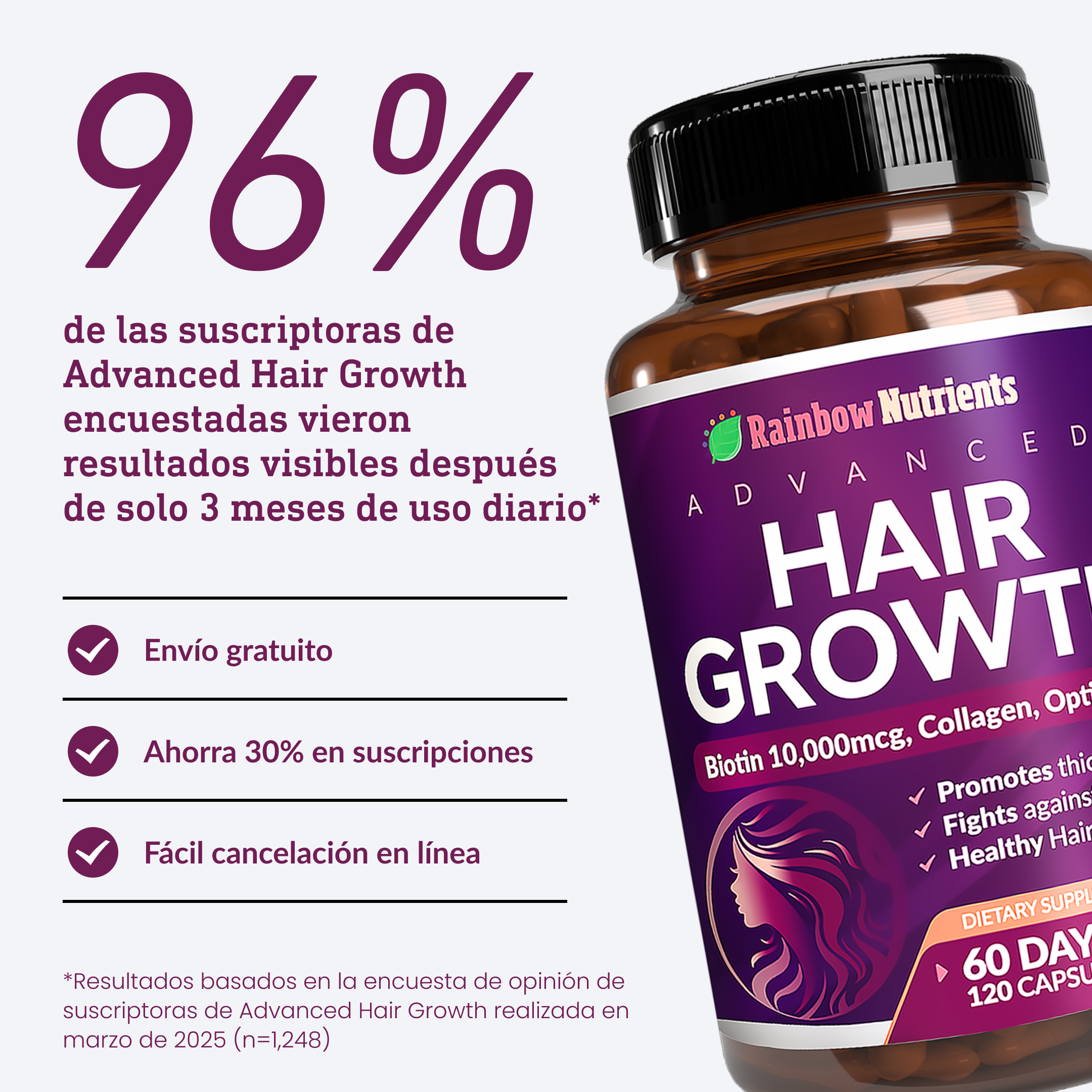 Crecimiento Avanzado del Cabello Para Mujeres